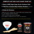 Sonic Blue Metallic - Hot Rod Flatz Flat Matte Satin Urethane Auto Paint - Complete Quart Paint Kit