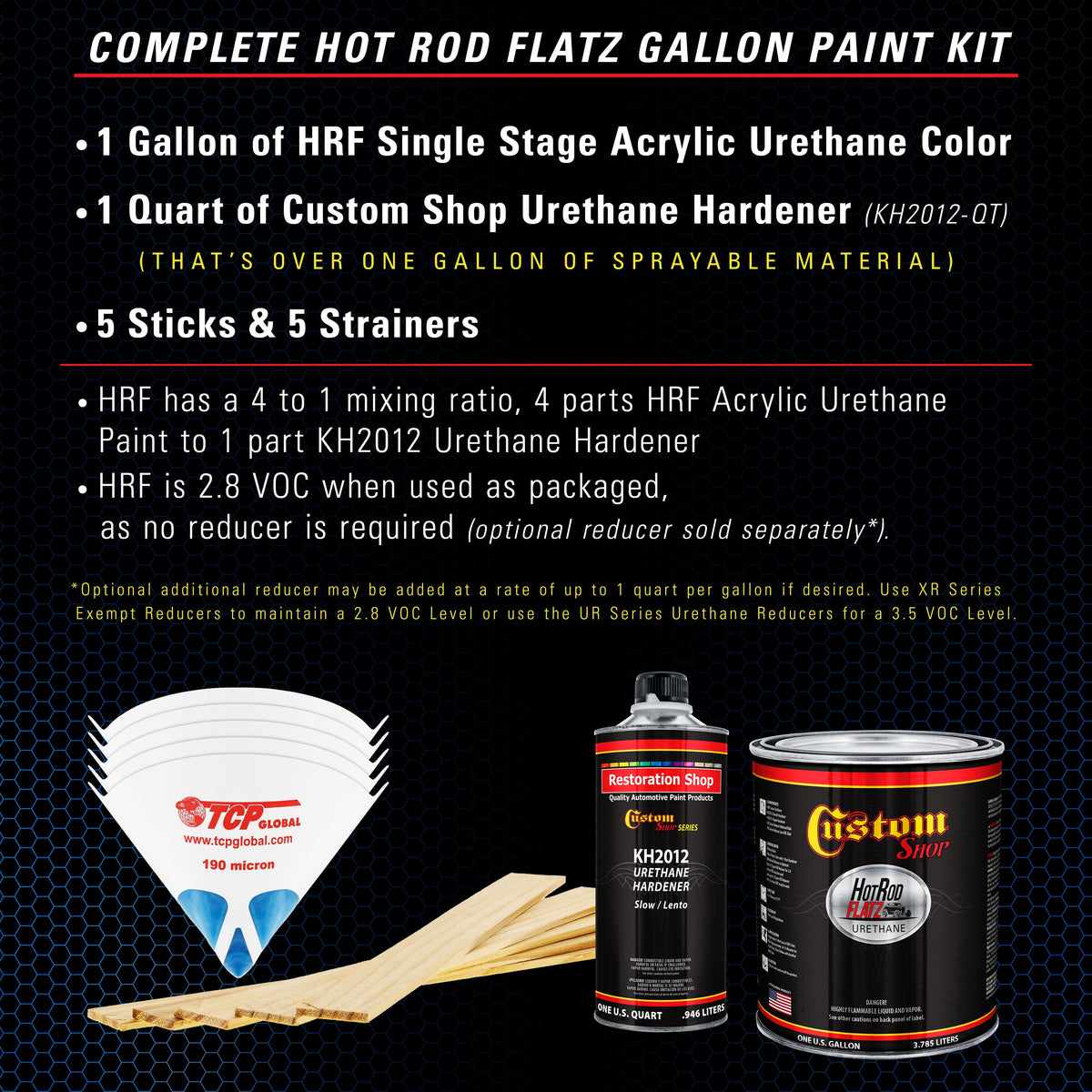 Viper Blue Metallic - Hot Rod Flatz Flat Matte Satin Urethane Auto Paint - Complete Gallon Paint Kit
