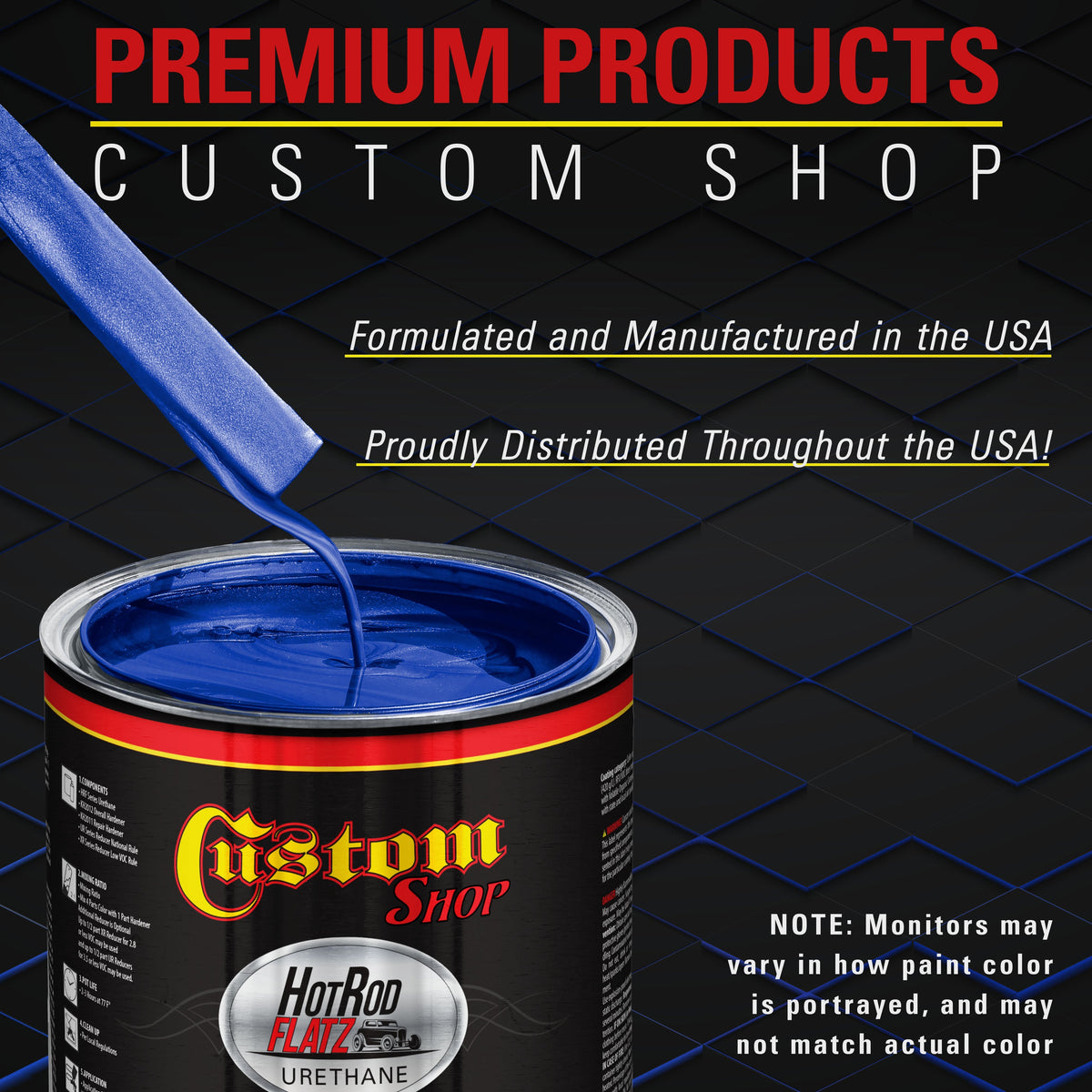Electron Blue Metallic - Hot Rod Flatz Flat Matte Satin Urethane Auto Paint - Complete Gallon Paint Kit