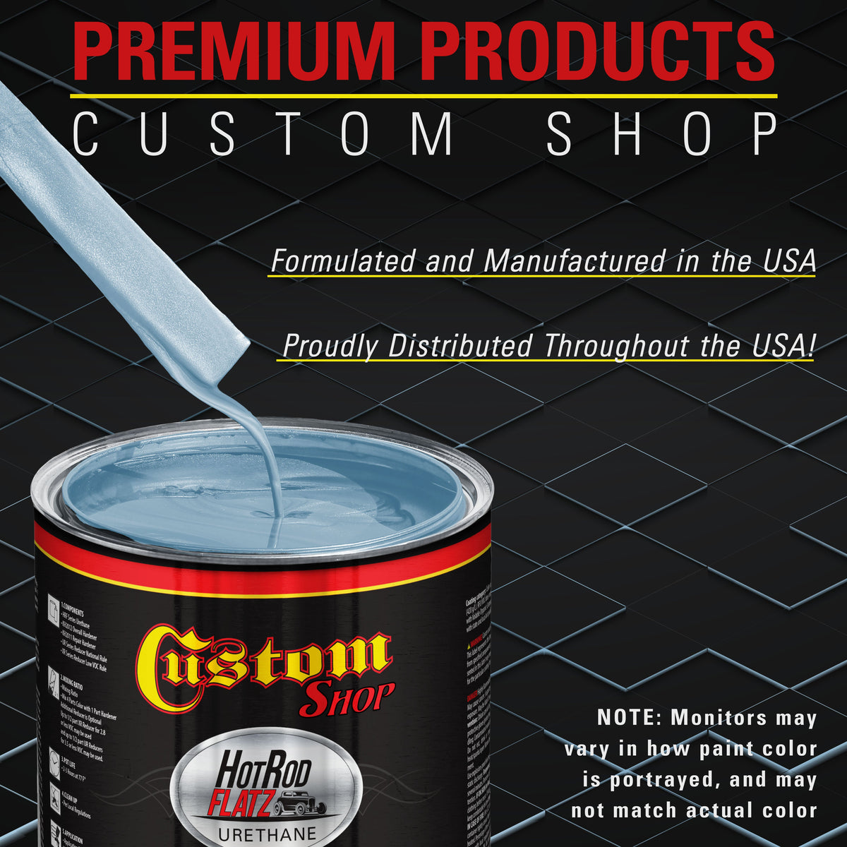 Ice Blue Metallic - Hot Rod Flatz Flat Matte Satin Urethane Auto Paint - Complete Gallon Paint Kit