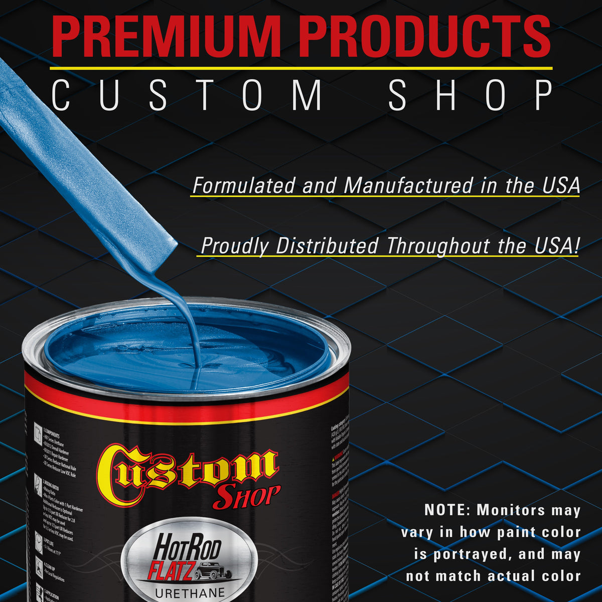 Cruise Night Blue Metallic - Hot Rod Flatz Flat Matte Satin Urethane Auto Paint - Complete Gallon Paint Kit