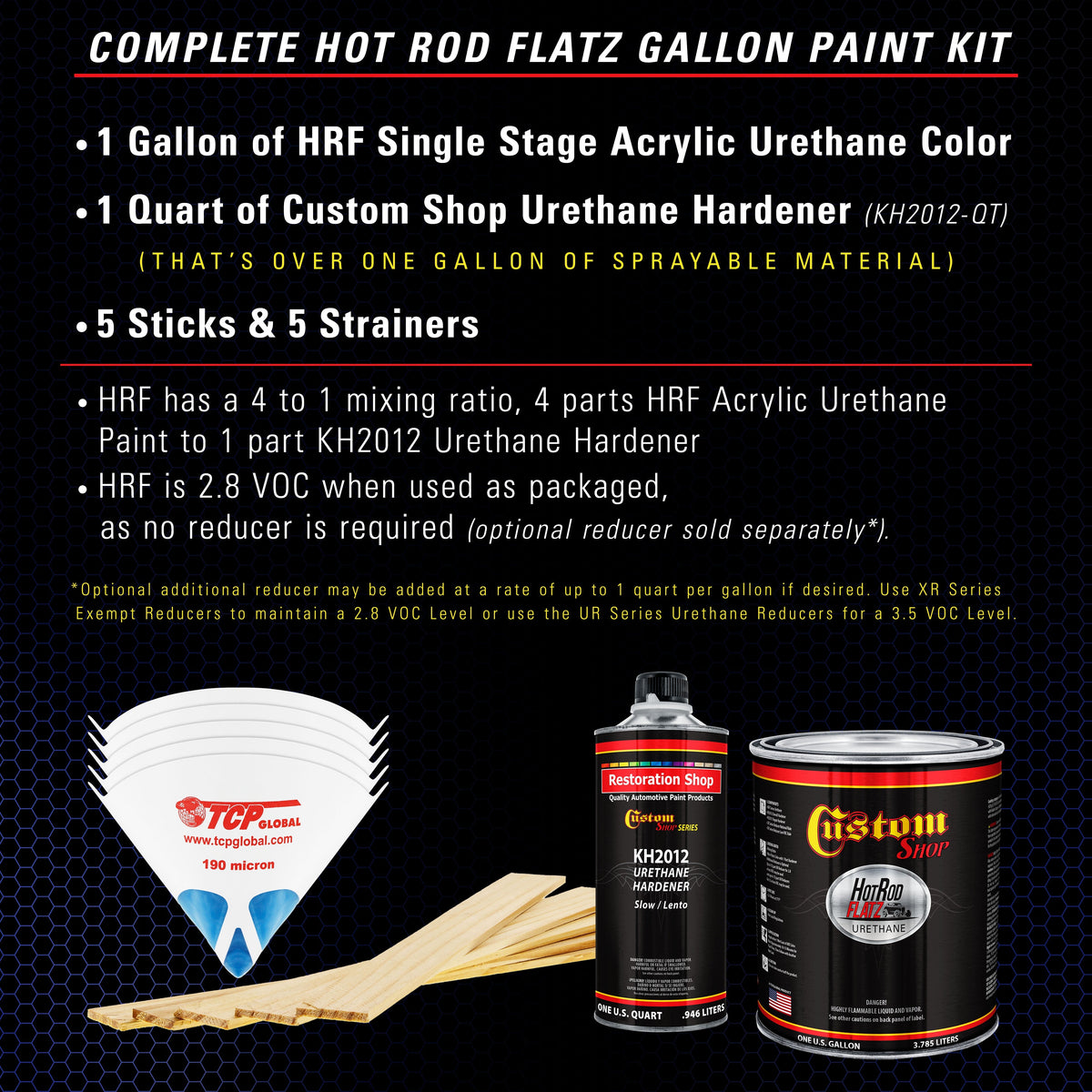 Daytona Blue Metallic - Hot Rod Flatz Flat Matte Satin Urethane Auto Paint - Complete Gallon Paint Kit