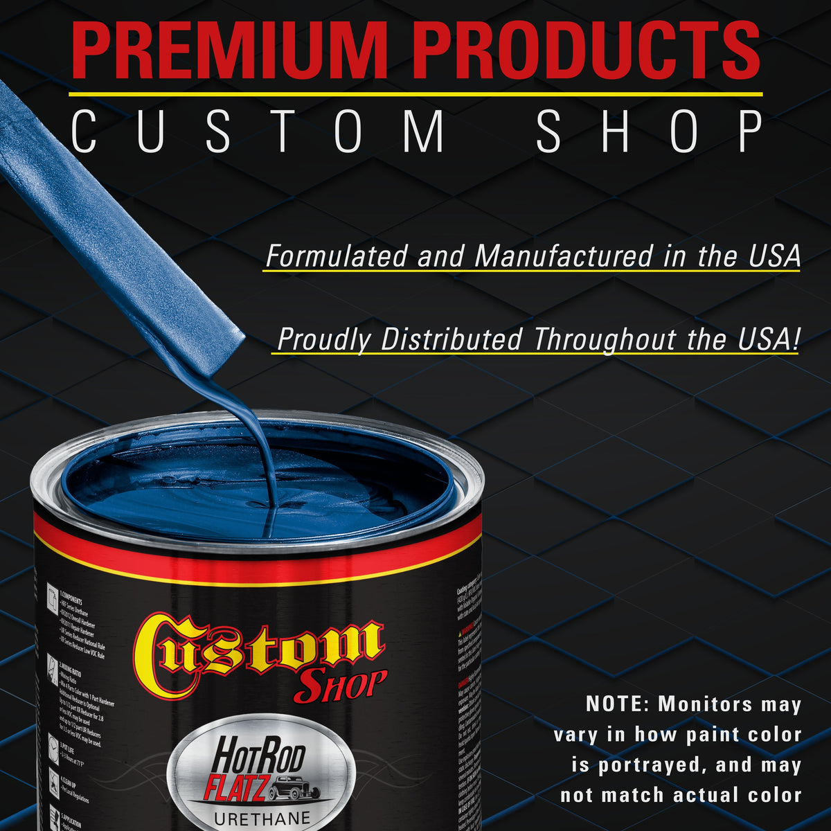 Fiji Blue Metallic - Hot Rod Flatz Flat Matte Satin Urethane Auto Paint - Complete Quart Paint Kit
