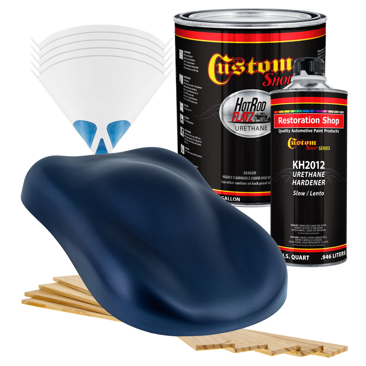 Moonlight Drive Blue Metallic - Hot Rod Flatz Flat Matte Satin Urethane Auto Paint - Complete Gallon Paint Kit