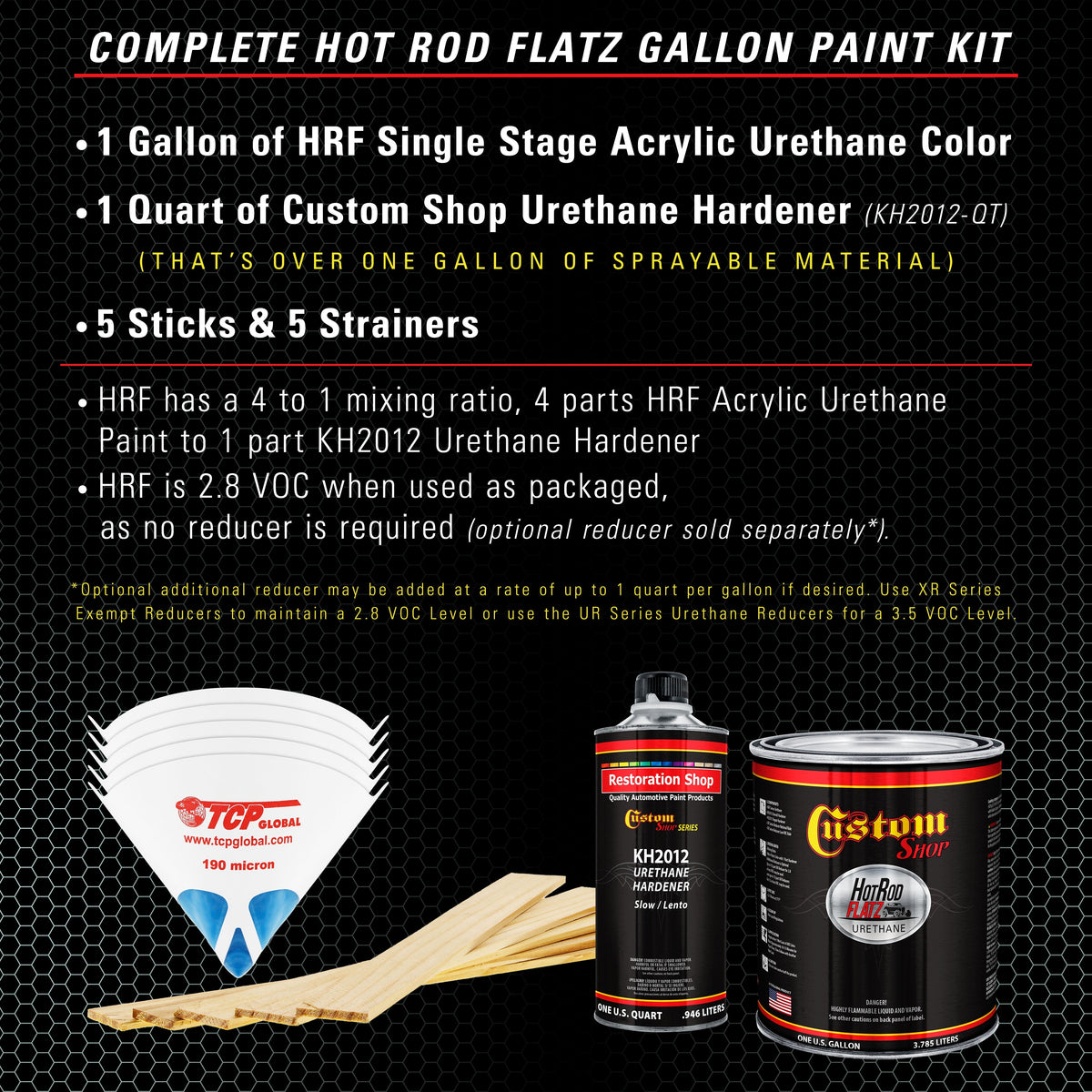 Silver Aqua Metallic - Hot Rod Flatz Flat Matte Satin Urethane Auto Paint - Complete Gallon Paint Kit