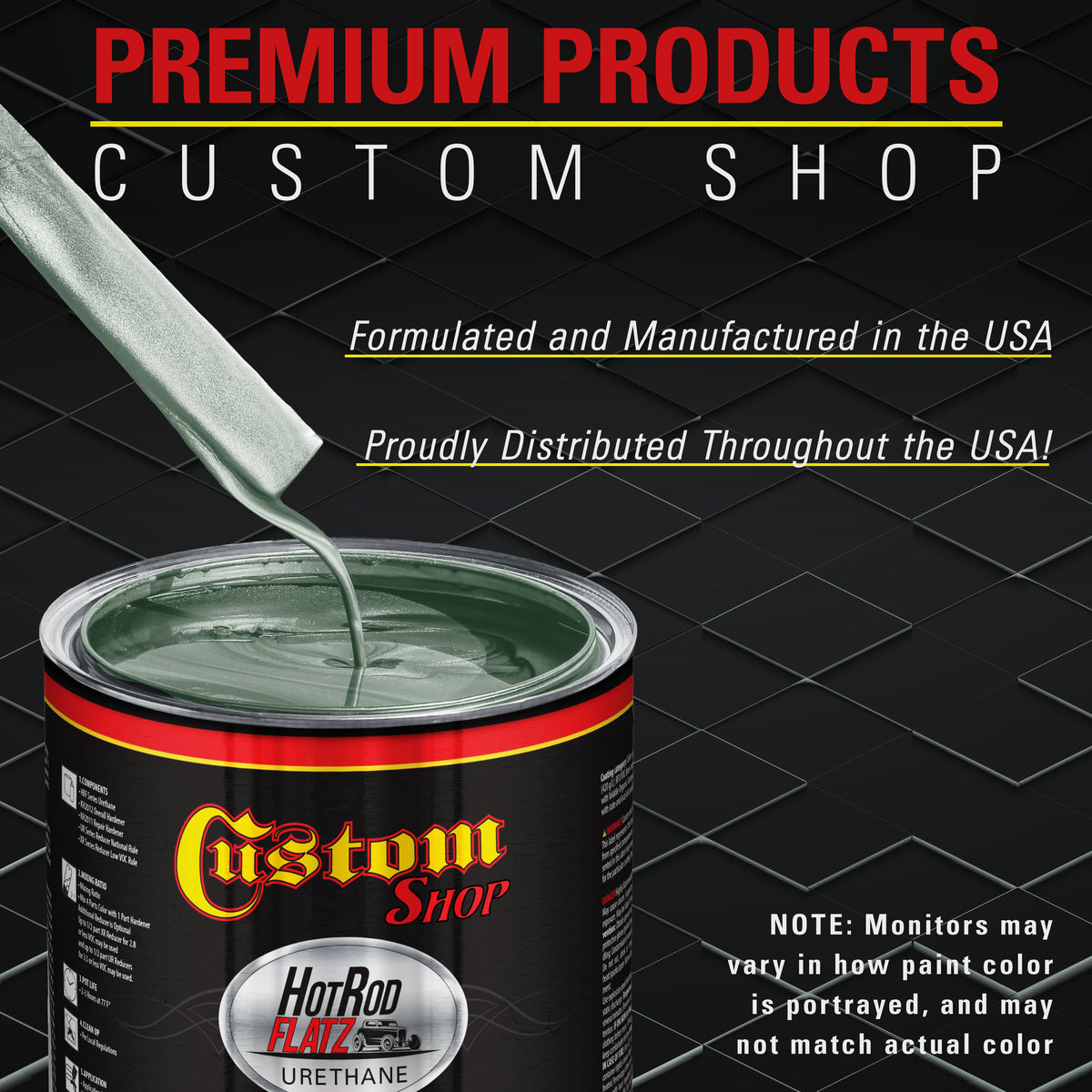 Slate Green Metallic - Hot Rod Flatz Flat Matte Satin Urethane Auto Paint - Complete Gallon Paint Kit
