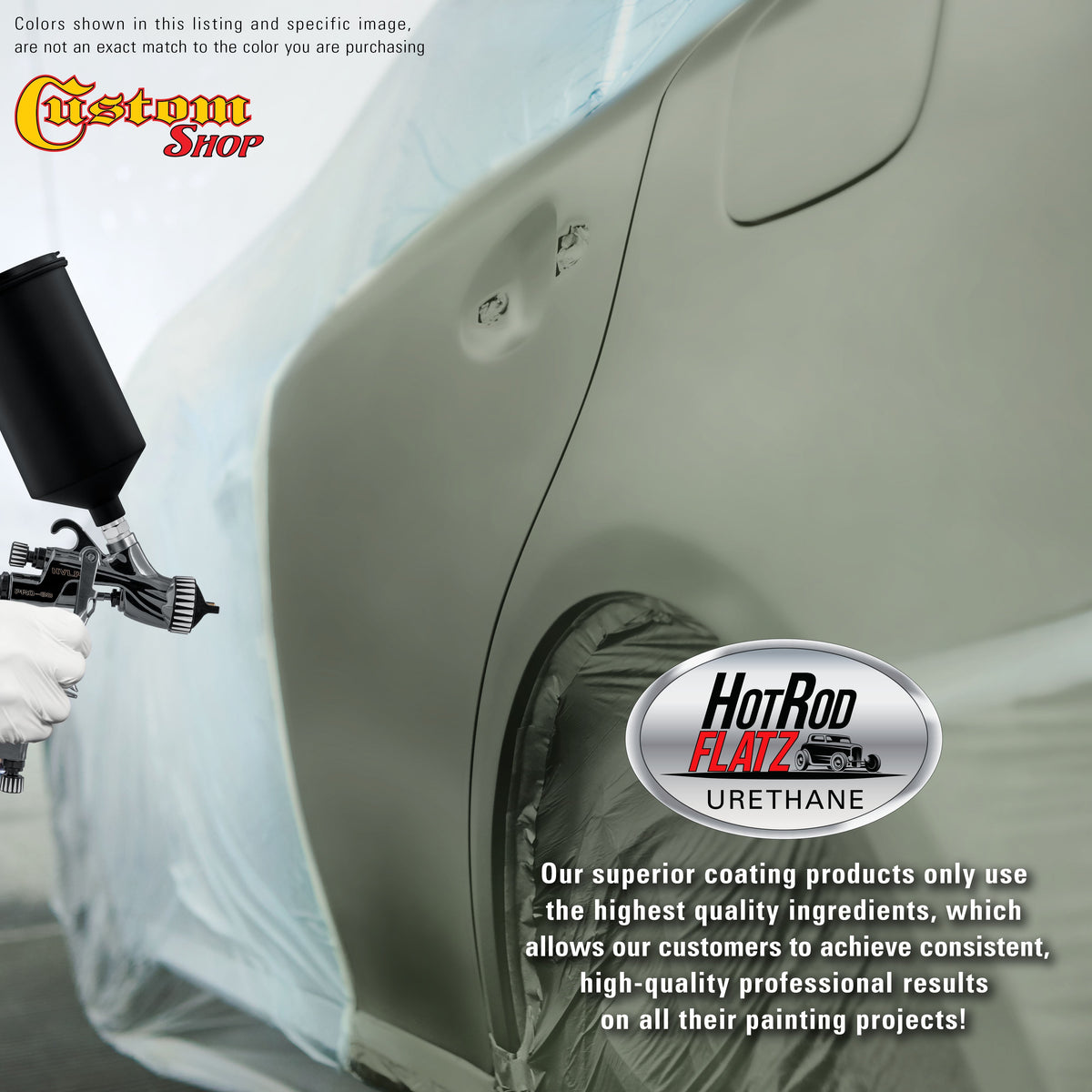 Fern Green Metallic - Hot Rod Flatz Flat Matte Satin Urethane Auto Paint - Complete Quart Paint Kit