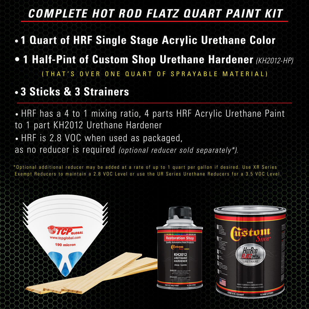 Gasser Green Metallic - Hot Rod Flatz Flat Matte Satin Urethane Auto Paint - Complete Quart Paint Kit