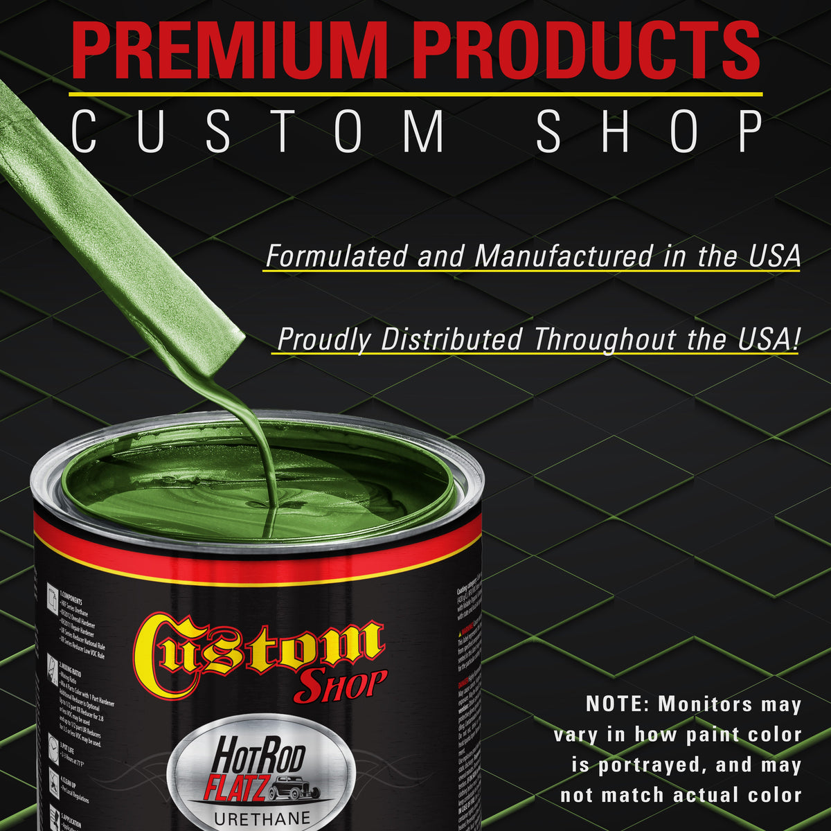 Synergy Green Metallic - Hot Rod Flatz Flat Matte Satin Urethane Auto Paint - Complete Quart Paint Kit