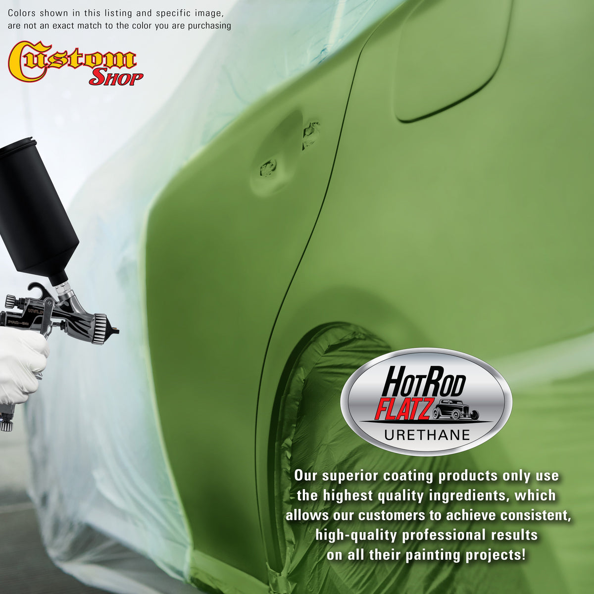 Synergy Green Metallic - Hot Rod Flatz Flat Matte Satin Urethane Auto Paint - Complete Quart Paint Kit