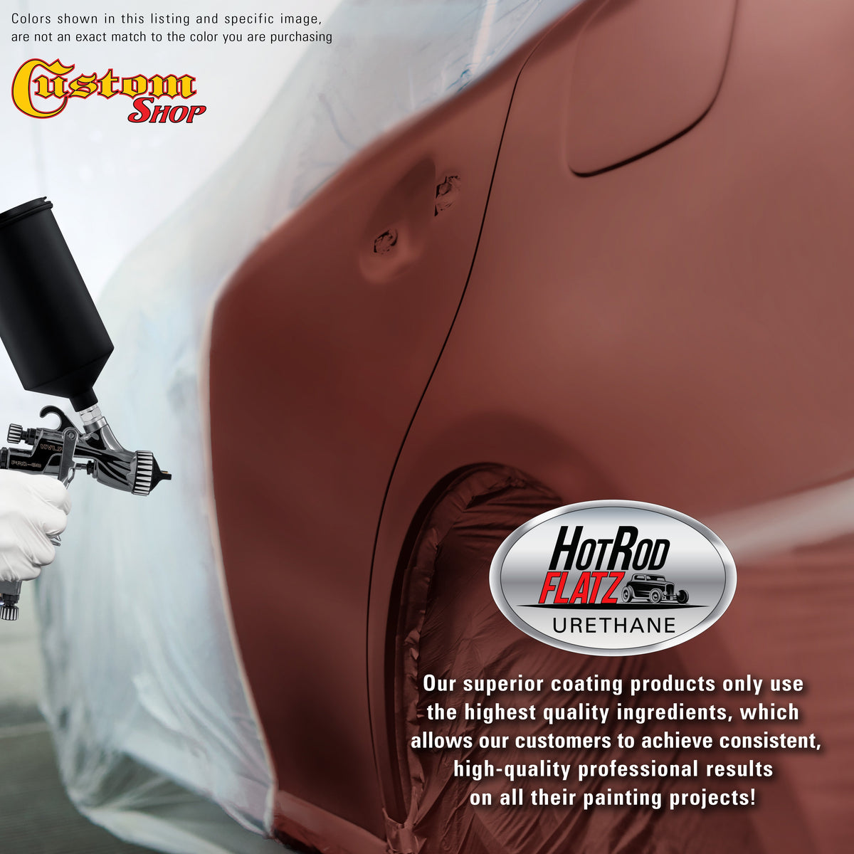 Fire Red Pearl - Hot Rod Flatz Flat Matte Satin Urethane Auto Paint - Complete Gallon Paint Kit