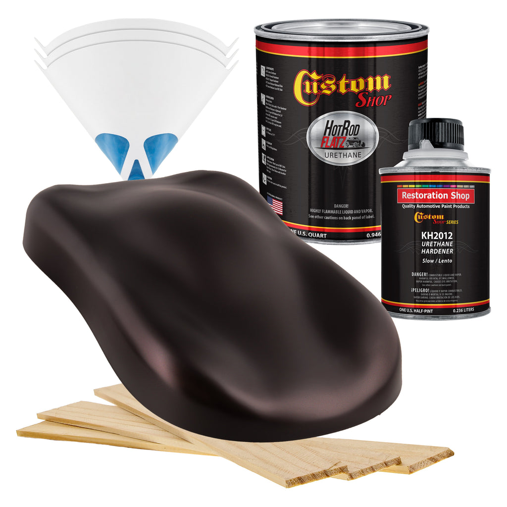 Molten Red Metallic - Hot Rod Flatz Flat Matte Satin Urethane Auto Paint - Complete Quart Paint Kit