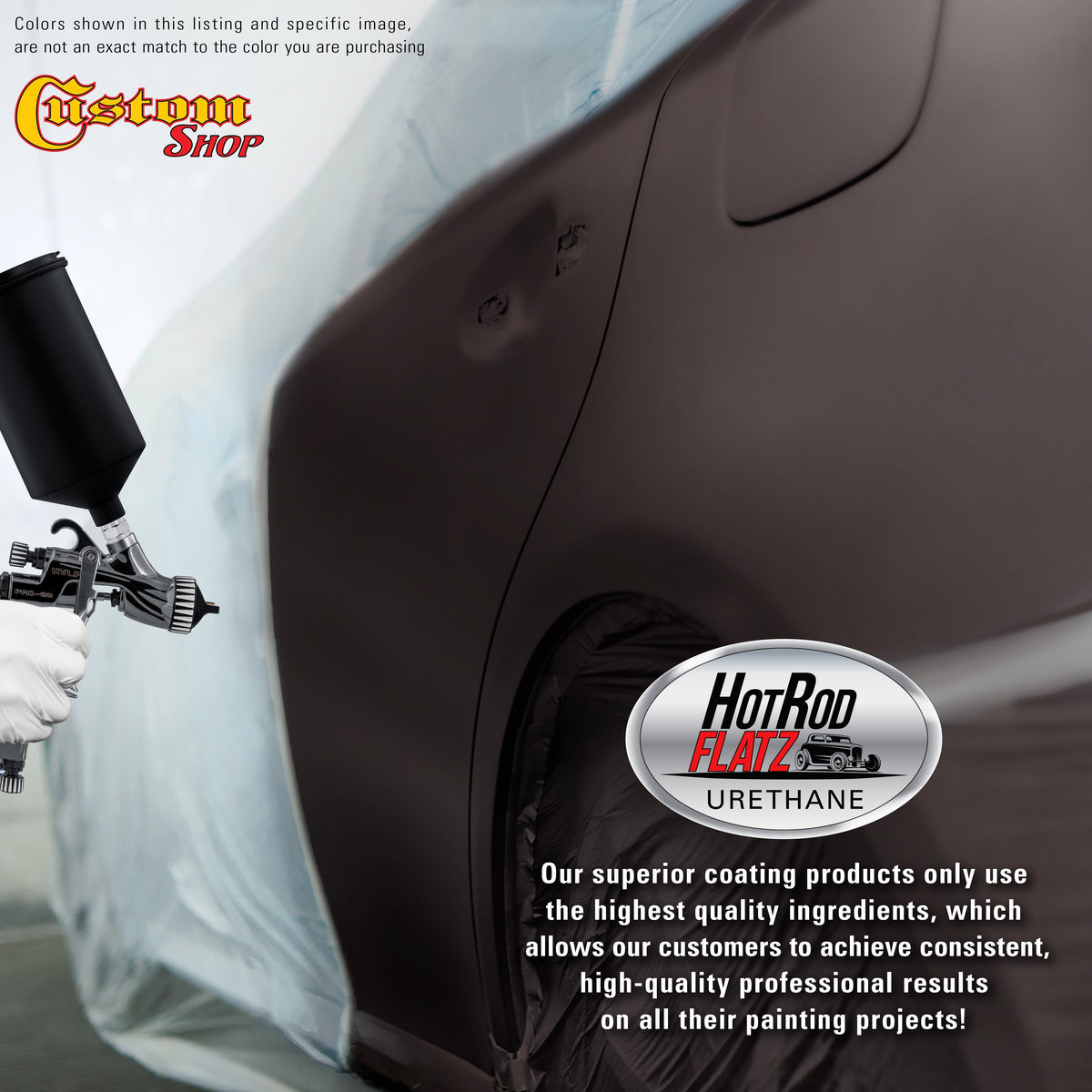 Molten Red Metallic - Hot Rod Flatz Flat Matte Satin Urethane Auto Paint - Complete Quart Paint Kit