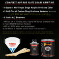 Firemist Lime - Hot Rod Flatz Flat Matte Satin Urethane Auto Paint - Complete Quart Paint Kit Coating