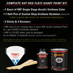 Firemist Lime - Hot Rod Flatz Flat Matte Satin Urethane Auto Paint - Complete Quart Paint Kit Coating