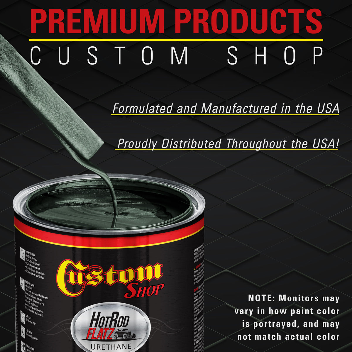Fathom Green Firemist - Hot Rod Flatz Flat Matte Satin Urethane Auto Paint - Complete Gallon Paint Kit