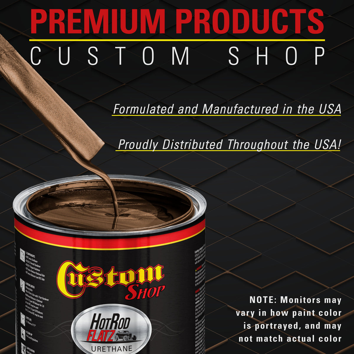 Saddle Brown Firemist - Hot Rod Flatz Flat Matte Satin Urethane Auto Paint - Complete Quart Paint Kit