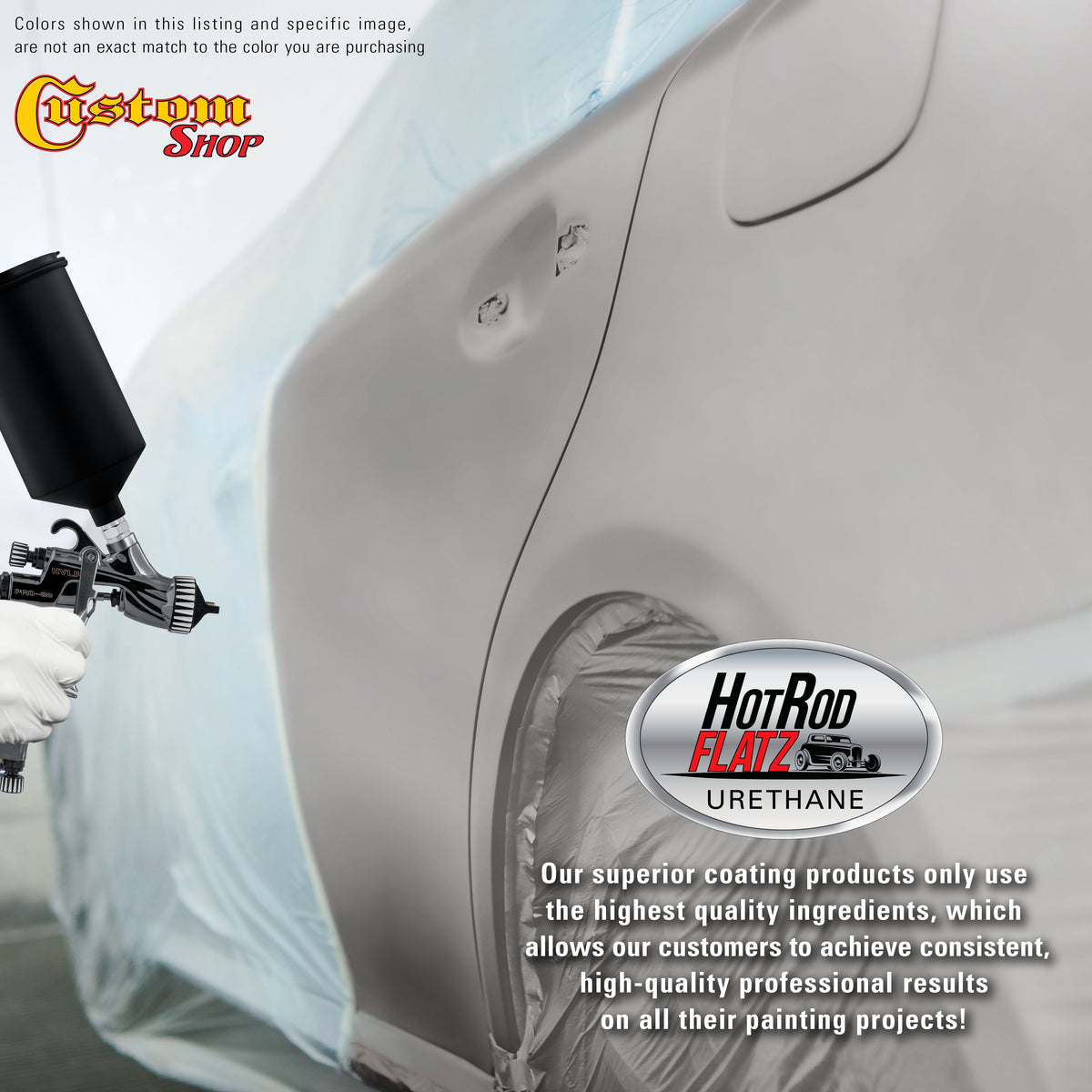 Brilliant Silver Firemist - Hot Rod Flatz Flat Matte Satin Urethane Auto Paint - Complete Gallon Paint Kit