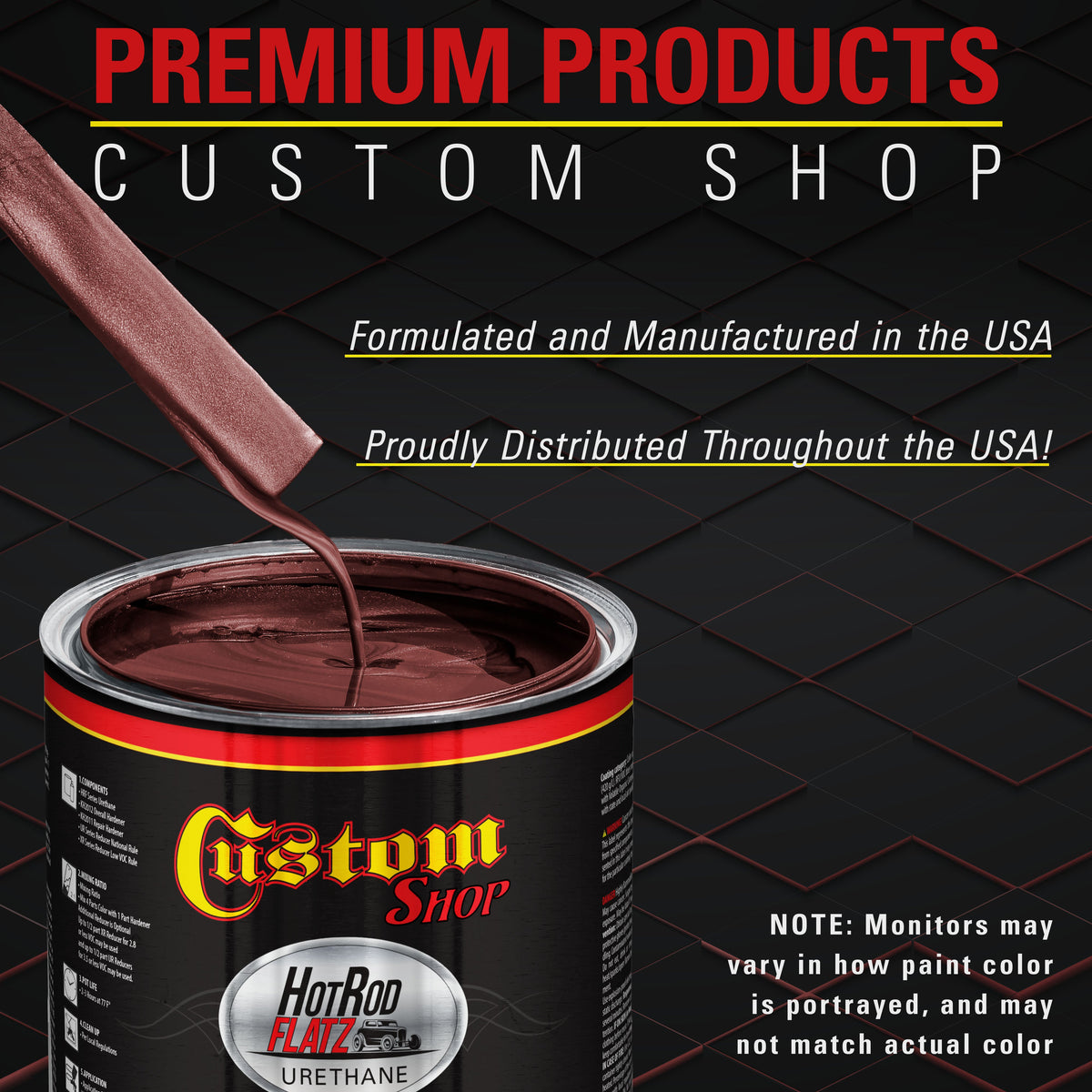 Firemist Red - Hot Rod Flatz Flat Matte Satin Urethane Auto Paint - Complete Gallon Paint Kit Coating