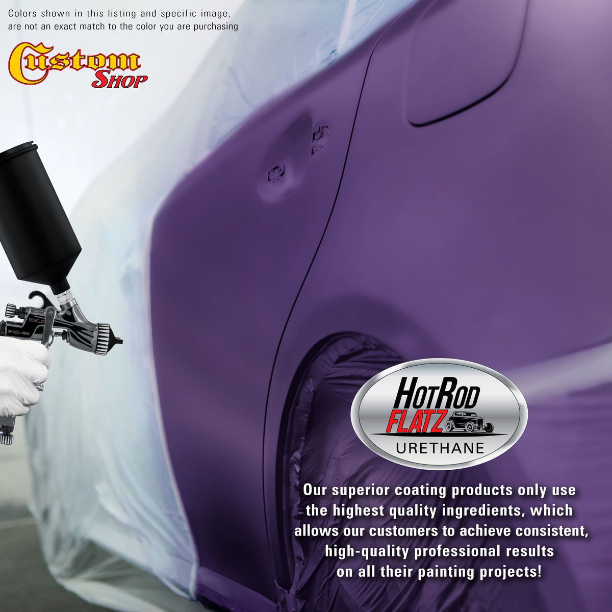 Firemist Purple - Hot Rod Flatz Flat Matte Satin Urethane Auto Paint - Complete Quart Paint Kit