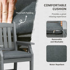 6-Seater Outdoor Dining Set with Loveseat, Umbrella Hole & Cushioned Seating, Dark Gray