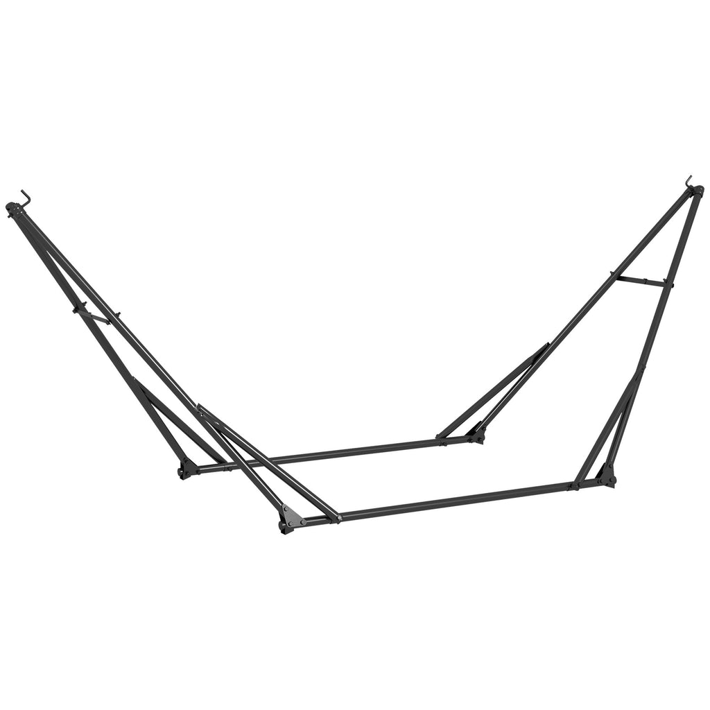 Foldable Hammock Stand, Portable Hammock with Metal Frame, 2 in 1 Hammock Net Stand, Hammock Chair Stand with Carry Bag, Load Capacity 120kg, for Patio, Garden, Yard, Black