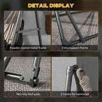Foldable Hammock Stand, Portable Hammock with Metal Frame, 2 in 1 Hammock Net Stand, Hammock Chair Stand with Carry Bag, Load Capacity 120kg, for Patio, Garden, Yard, Black