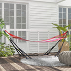 Foldable Hammock Stand, Portable Hammock with Metal Frame, 2 in 1 Hammock Net Stand, Hammock Chair Stand with Carry Bag, Load Capacity 120kg, for Patio, Garden, Yard, Black