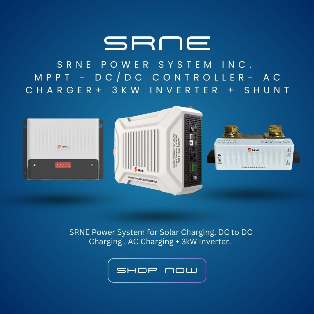 SRNE Power System inc. MPPT - DC/DC Charger - AC Charger & 3kW Inverter