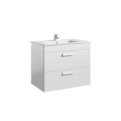 Debba Unik 2 Drawer Wall Hung 800mm Bathroom Vanity Unit - All Colours - Roca