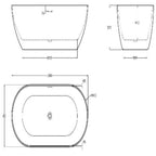 Summit Graphite Black Luxury Freestanding Double Ended Bath - 1680mm x 800mm