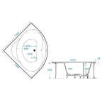 Lagoon Corner Bath - 1200 x 1200mm