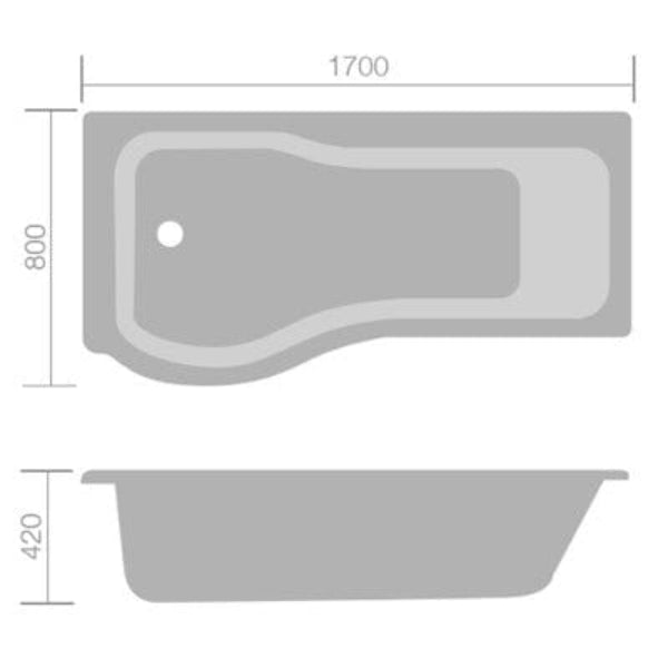 Compact P Shower Bath Set - Left Handed