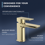 Lagoon Soft Square Basin Mixer Tap with Push Button Waste