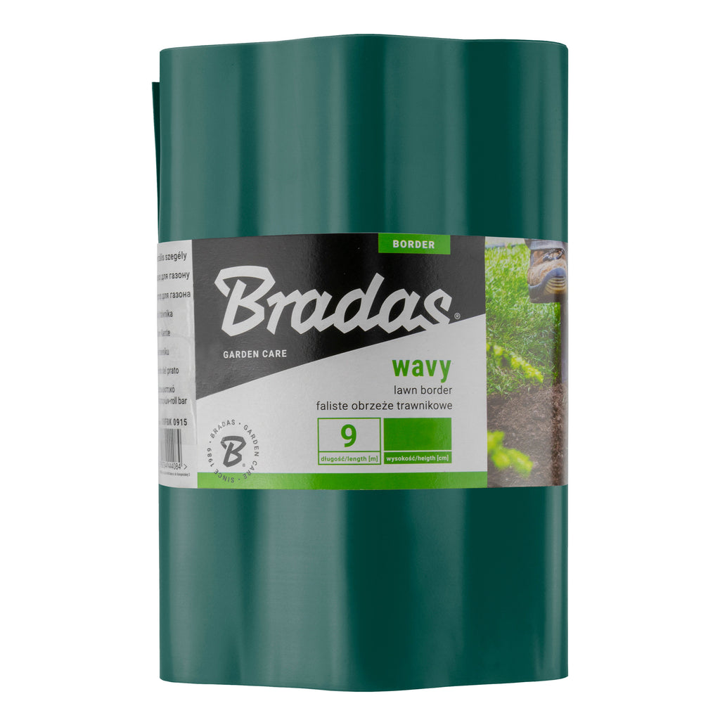 Wavy Plastic Garden Lawn Edging, H=10CM, L=9M, Green