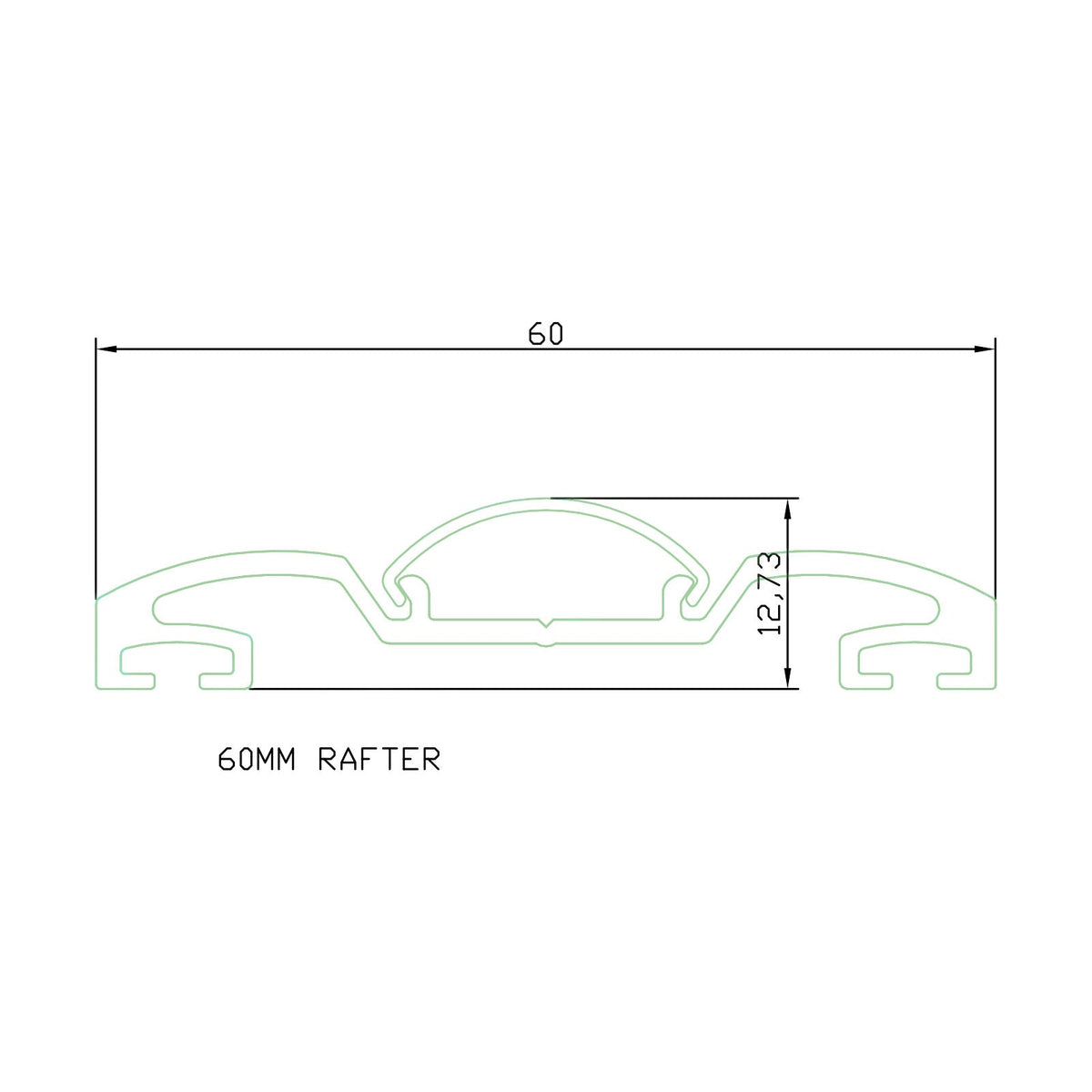 Sunwood Screw-Down 60mm Main Glazing Bar