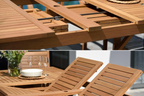 Leyland 9-Piece Weather-Resistant Outdoor Teak Dining Set with Armchairs