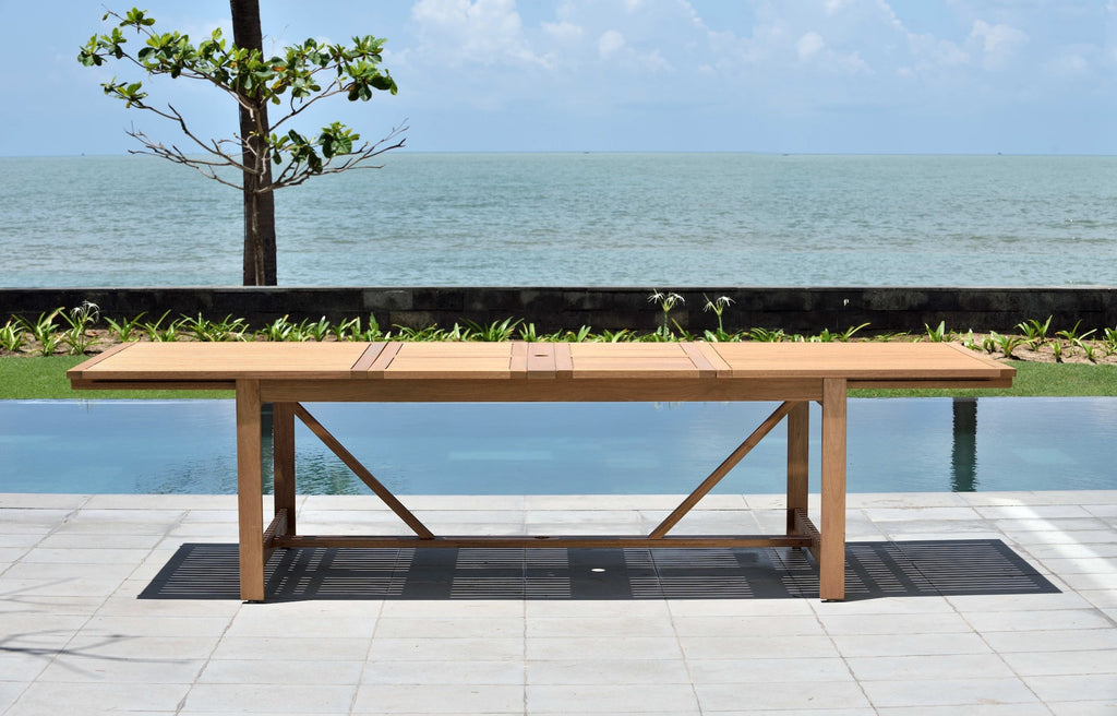 Leyland 9-Piece Weather-Resistant Outdoor Teak Dining Set with Armchairs