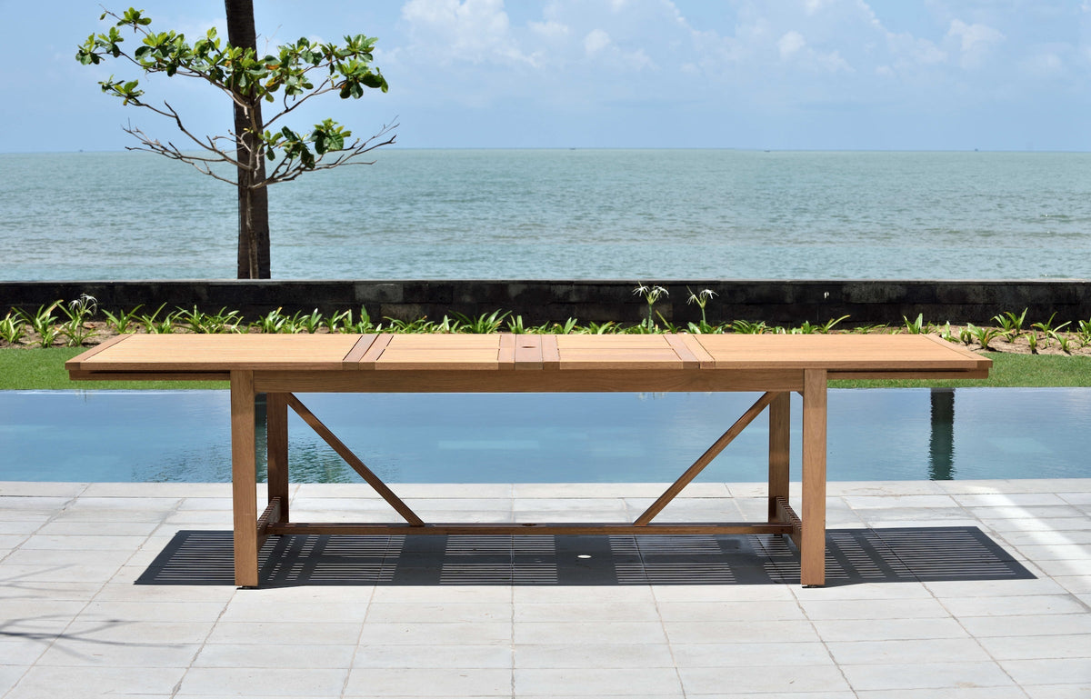 Leyland 9-Piece Weather-Resistant Outdoor Teak Dining Set with Armchairs