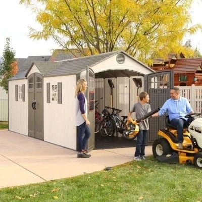 Lifetime Heavy Duty Plastic Garden Shed - Dual Entrance - All Sizes