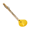 Productive Alternatives Hockey Stick Scoops with a wooden handle labeled "The Little Dipper" and a yellow scoop head with multiple drainage holes.