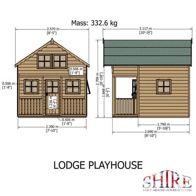 Lodge Playhouse - 8ft x 9ft