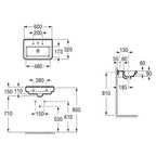 Debba 450mm Wall-Hung Basin 2 Tap Holes