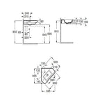 Dama-N 650mm Wall-Hung Corner Basin 1 Tap Hole