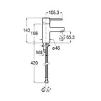 Targa Chrome Smooth Body Basin Mixer Tap