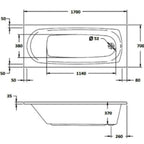 Caymen 6 Jet Whirlpool Bath