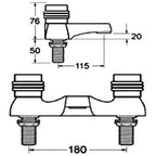 Danube-N Chrome Deck Mounted Bath Filler Tap