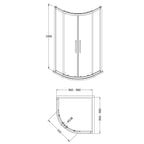 Oasis 8mm Glass 2 Door Quadrant Shower Enclosure