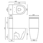 Emme Close Coupled Toilet with Closed, Flush to Wall Back