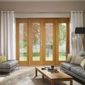 External Pre-Finished Oak French Door Side Light (Chrome)
